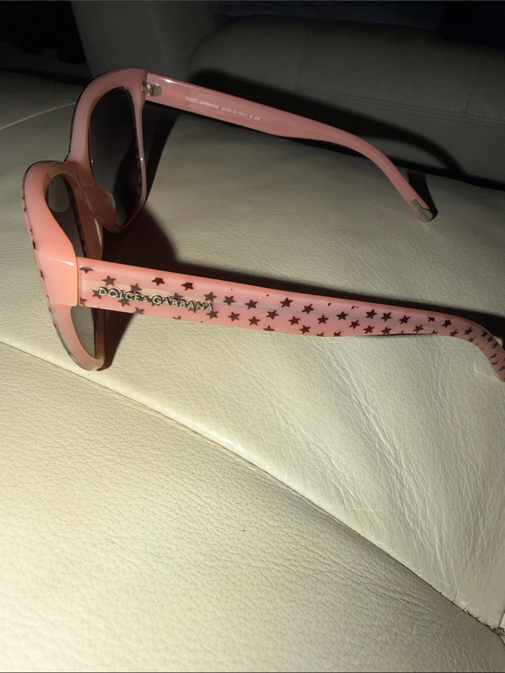 Authentic Dolce & Gabbana Pink Star Pattern Cat-Eye Sunglasses - Picture 7 of 8